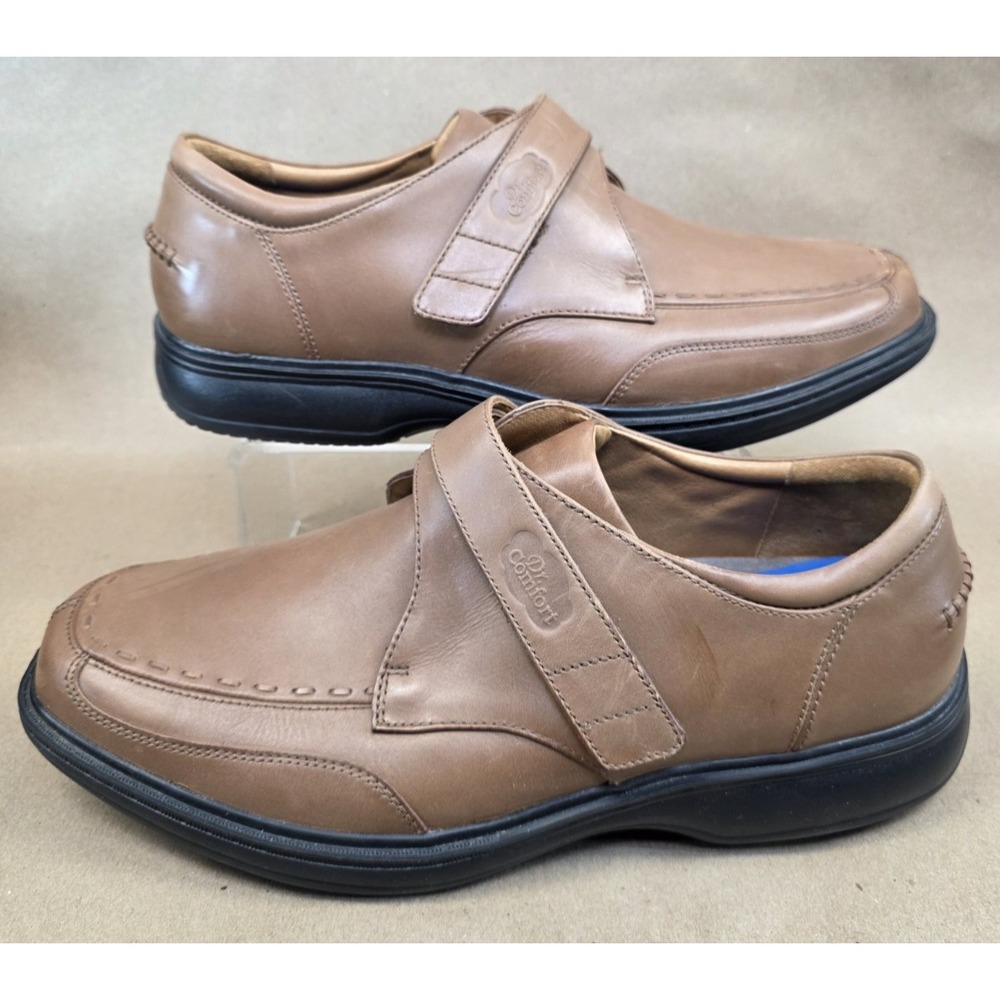 Dr. Comfort (Sz 12 XW) Frank Mens Orthopedic Shoes Hook & Loop Brown 6221